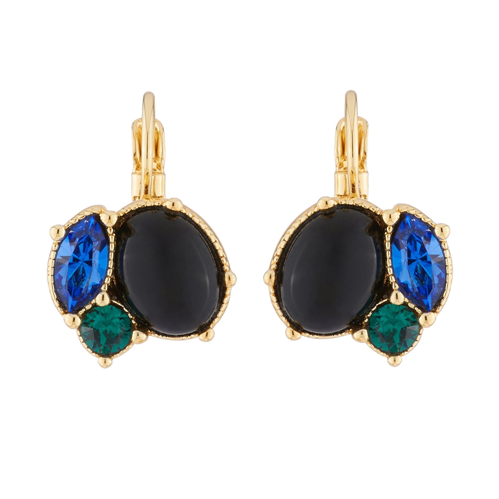 Dormeuses With Quartz And Blue Green Rhinestones Earrings | AJPF103 - Les Nereides