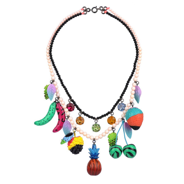 Double Row 52Cm Drôles de Fruits Colourful Tutti Frutti Necklace | ZDF3121 - Les Nereides