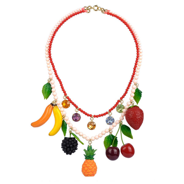 Double Row 52Cm Drôles de Fruits Tutti Frutti Necklace | ZDF3111 - Les Nereides