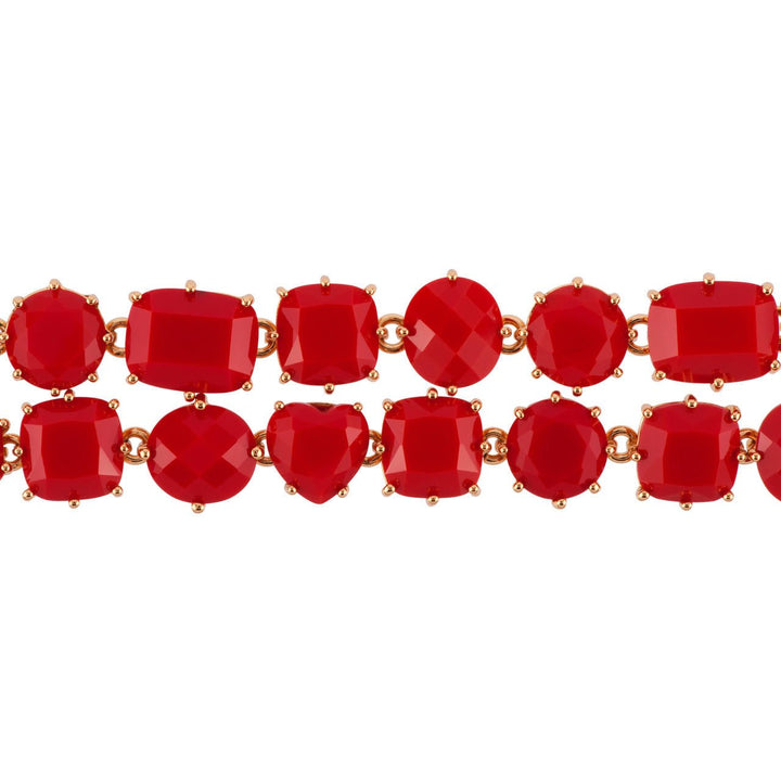 Double Row La Diamantine Vermillion Red Bracelet | AFLD2161 - Les Nereides