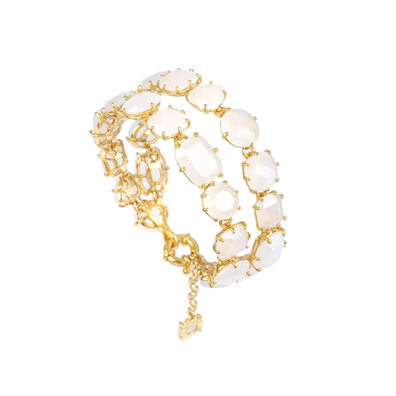 Double Row La Diamantine White Bracelet | ABLD2162 - Les Nereides