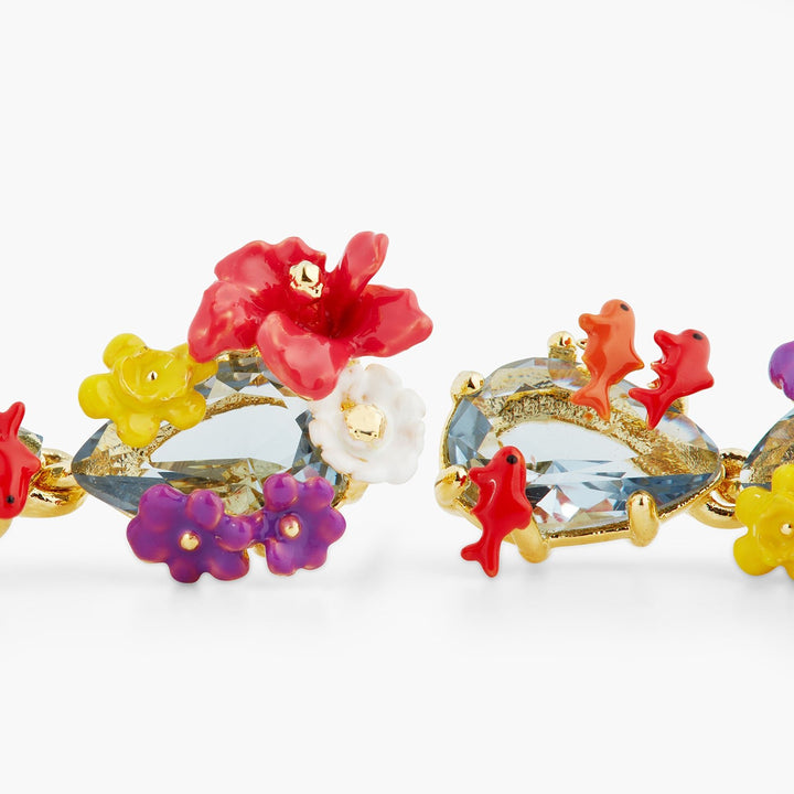 Double stone, flowers and koi fish earrings | ASOS1071 - Les Nereides