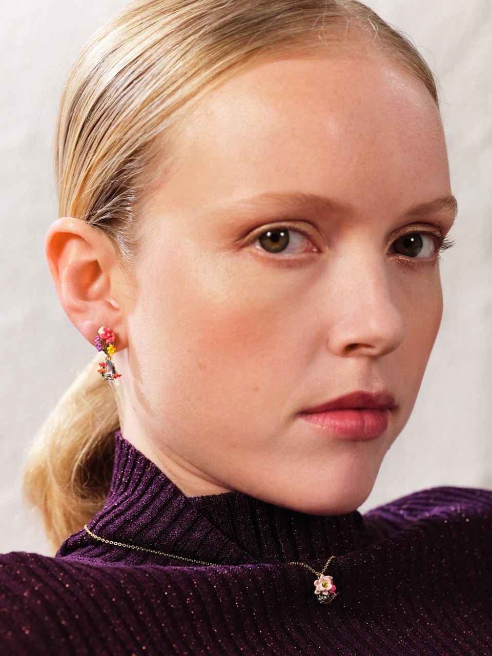 Double stone, flowers and koi fish earrings | ASOS1071 - Les Nereides