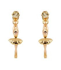 Womans Mini Pas de Deux Mini Ballerina Gold Earrings