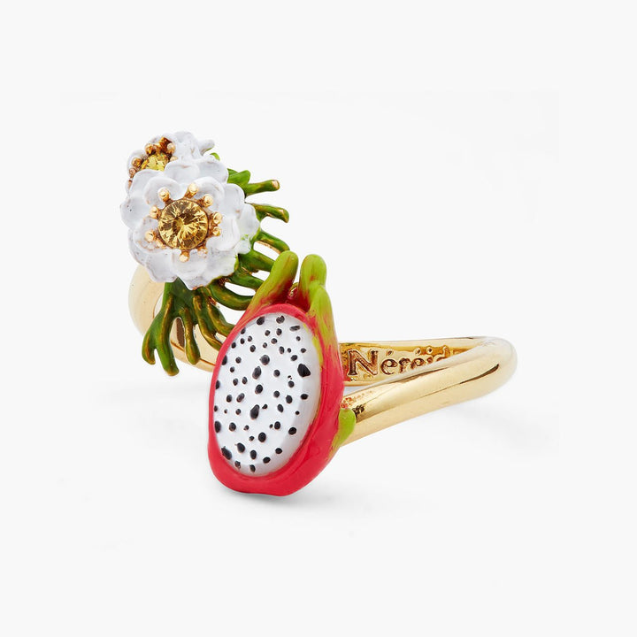 Dragon Fruit And Pitaya Flower You And Me Adjustable Ring | ARPA6031 - Les Nereides