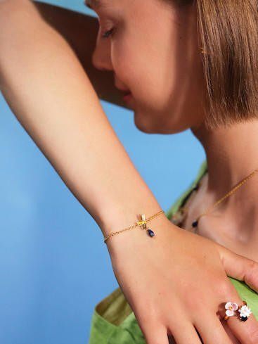 Dragonfly And Lapis Lazuli Thin Bracelet | AQJF2011 - Les Nereides