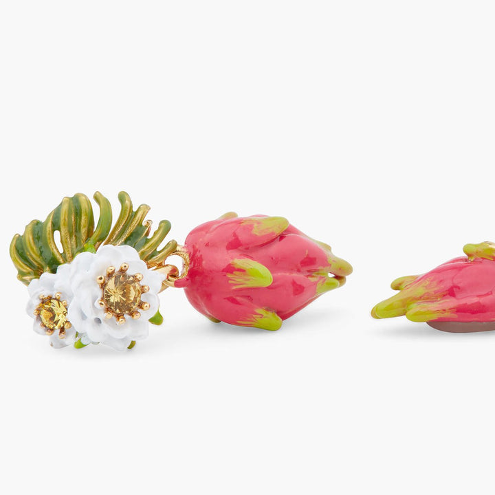 Dragonfruit And Pitaya Flower Dangling Earrings | ARPA1061 - Les Nereides