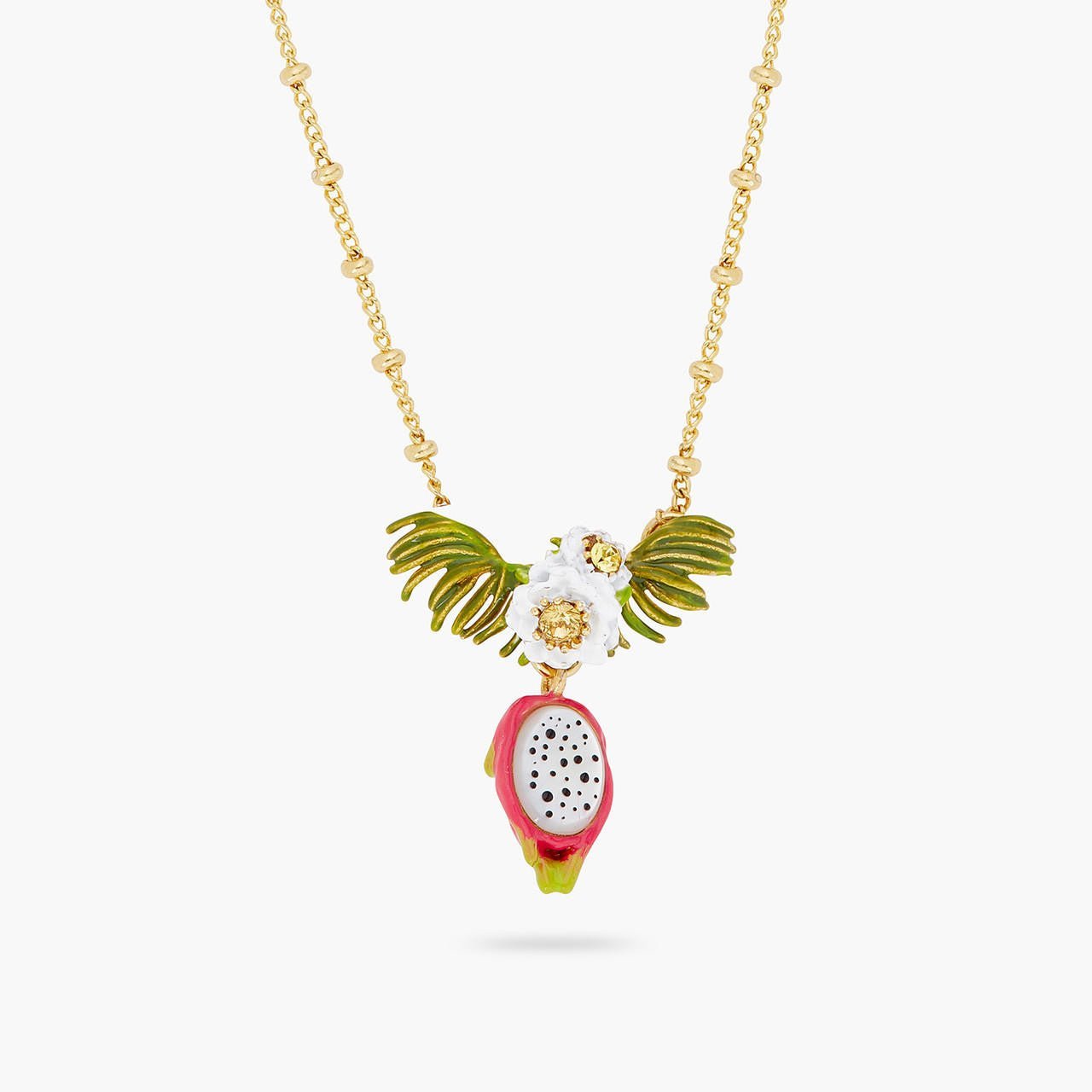 Dragonfruit And Pitaya Flower Pendant Necklace | ARPA3041 - Les Nereides