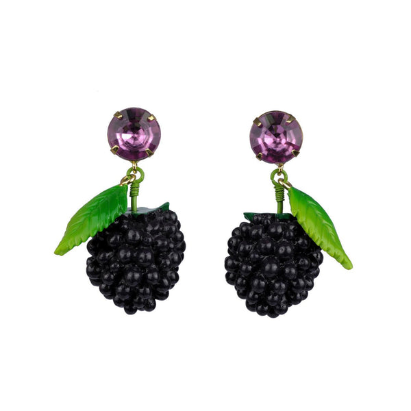 Drôles de Fruits Black Blackberry Earrings | ZDF1091 - Les Nereides