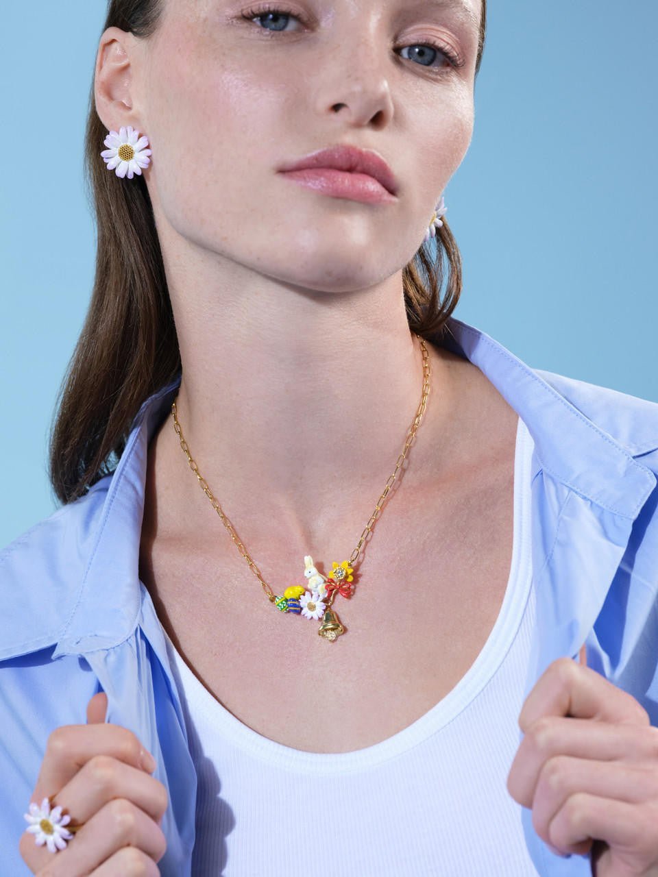 Easter Chick And Rabbit Thin Necklace | ARLA3011 - Les Nereides
