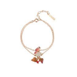 Eclatante Discrétion Cardinal Bird W/Pale Green Stone Bracelet | ACED2041 - Les Nereides