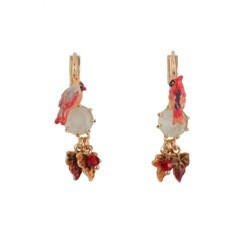 Eclatante Discrétion Cardinal Bird W/Pale Green Stone Earrings | ACED1041 - Les Nereides