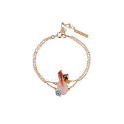 Eclatante Discrétion Cardinal Bird W/Pink Stone Bracelet | ACED2011 - Les Nereides