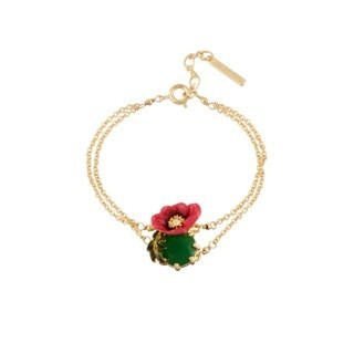 Eclatante Discrétion Fern Leaf Peony, Dark Green Crystal Stone Bracelet | AEED2061 - Les Nereides