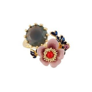 Eclatante Discrétion Japanese Anemone With Blue Crystal Stone Rings | AEED6081 - Les Nereides