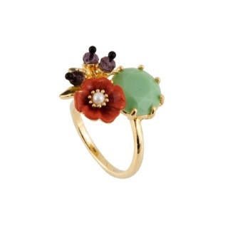 Eclatante Discrétion Japanese Quince With Green Stone Rings | AEED6021 - Les Nereides