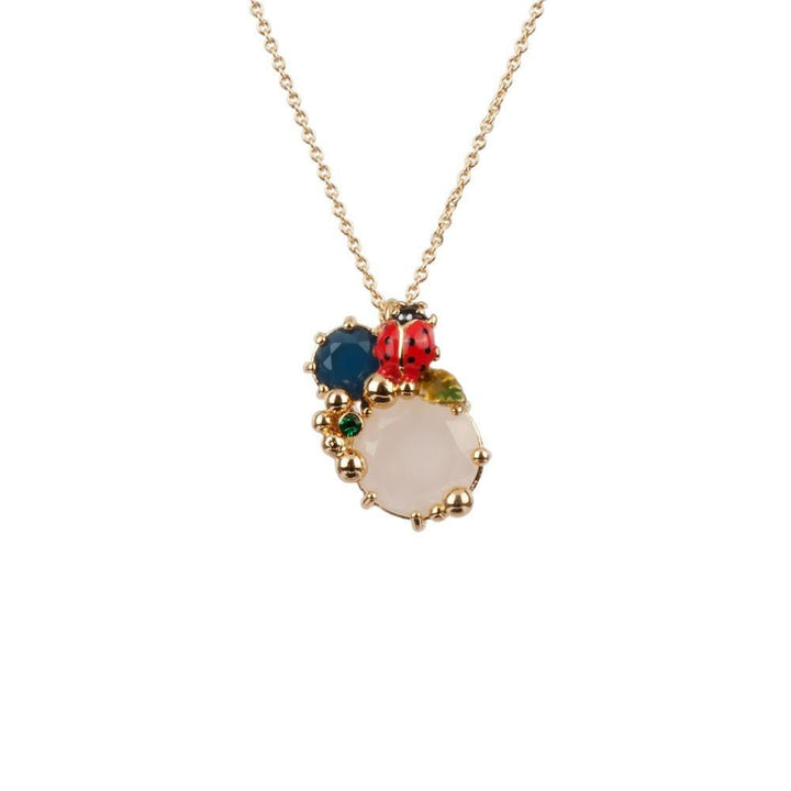 Eclatante Discrétion Ladybird, White And Blue Stones Necklace | ADED3051 - Les Nereides