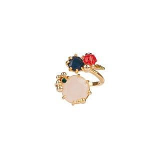 Eclatante Discrétion Ladybird, White And Blue Stones Rings | ADED6051 - Les Nereides