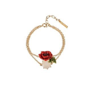 Eclatante Discrétion Large Poppy, White Crystal Stone Bracelet | ADED2031 - Les Nereides