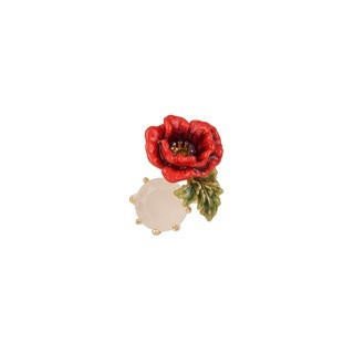 Eclatante Discrétion Large Poppy, White Crystal Stone Rings | ADED6031 - Les Nereides