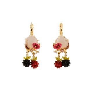 Eclatante Discrétion Pale Beige Stone & Blackberries Earrings | AEED104D/1 - Les Nereides