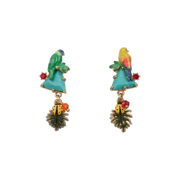 Eclatante Discrétion Parrot, Blue Marbled Stone Earrings | ADED108T/1 - Les Nereides