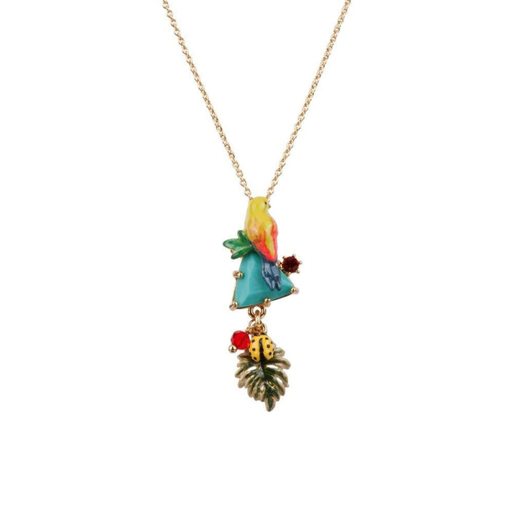 Eclatante Discrétion Parrot, Blue Marbled Stone Necklace | ADED3071 - Les Nereides