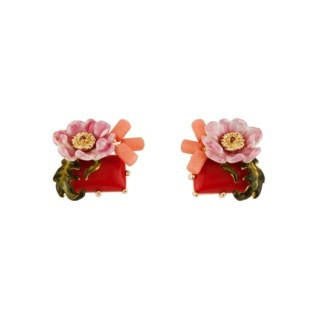 Eclatante Discrétion Primrose, Orange Crystal Stone Earrings | AEED101T/1 - Les Nereides