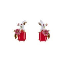 Eclatante Discrétion Rabbit W/White Stone Earrings | ACED1021 - Les Nereides