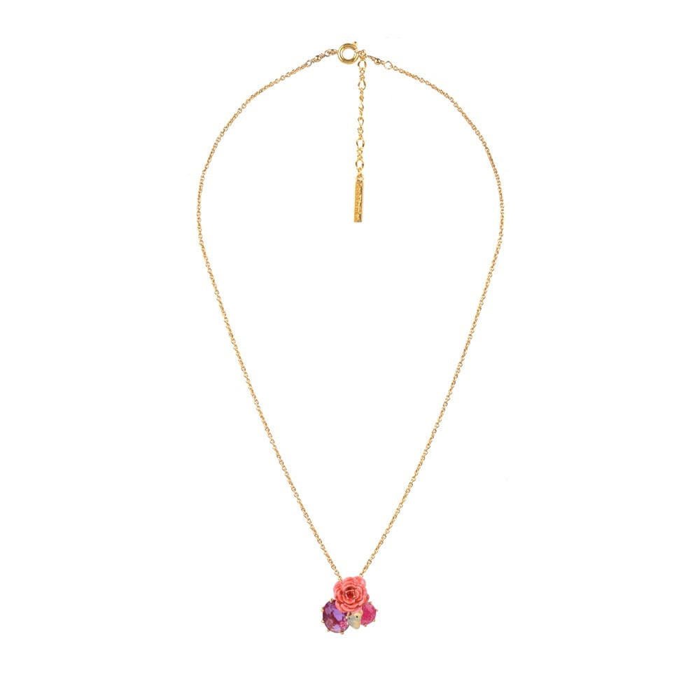 Eclatante Discrétion Rose W/Pink Stone & Butterfly Necklace | ABED3041 ...