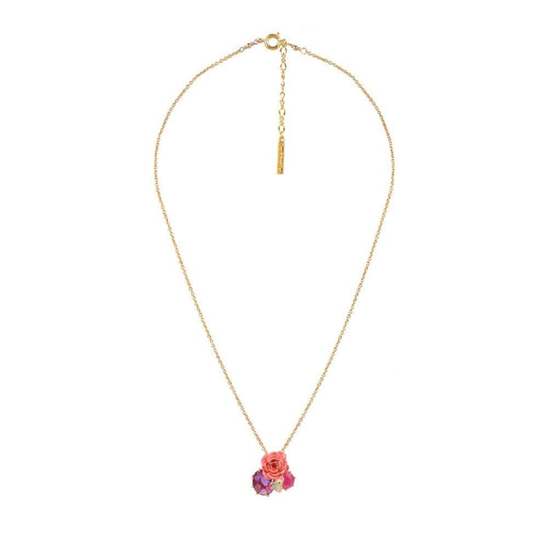 Eclatante Discrétion Rose W/Pink Stone & Butterfly Necklace | ABED3041 - Les Nereides