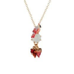 Eclatante Discrétion Rose W/Pink Stone & Butterfly Necklace | ACED3041 - Les Nereides