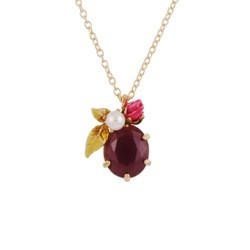 Eclatante Discrétion Rose W/Purple Stone & Pearl Necklace | ACED3061 - Les Nereides