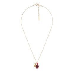 Eclatante Discrétion Rose W/Purple Stone & Pearl Necklace | ACED3061 - Les Nereides