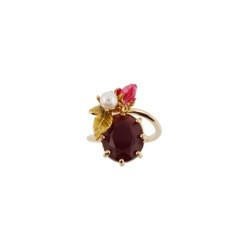 Eclatante Discrétion Rose W/Purple Stone & Pearl Rings | ACED6061 - Les Nereides
