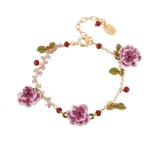 Eglantine Eglantine Flowers, Beaded Chain And Pendants Bracelet | AEEG2021 - Les Nereides