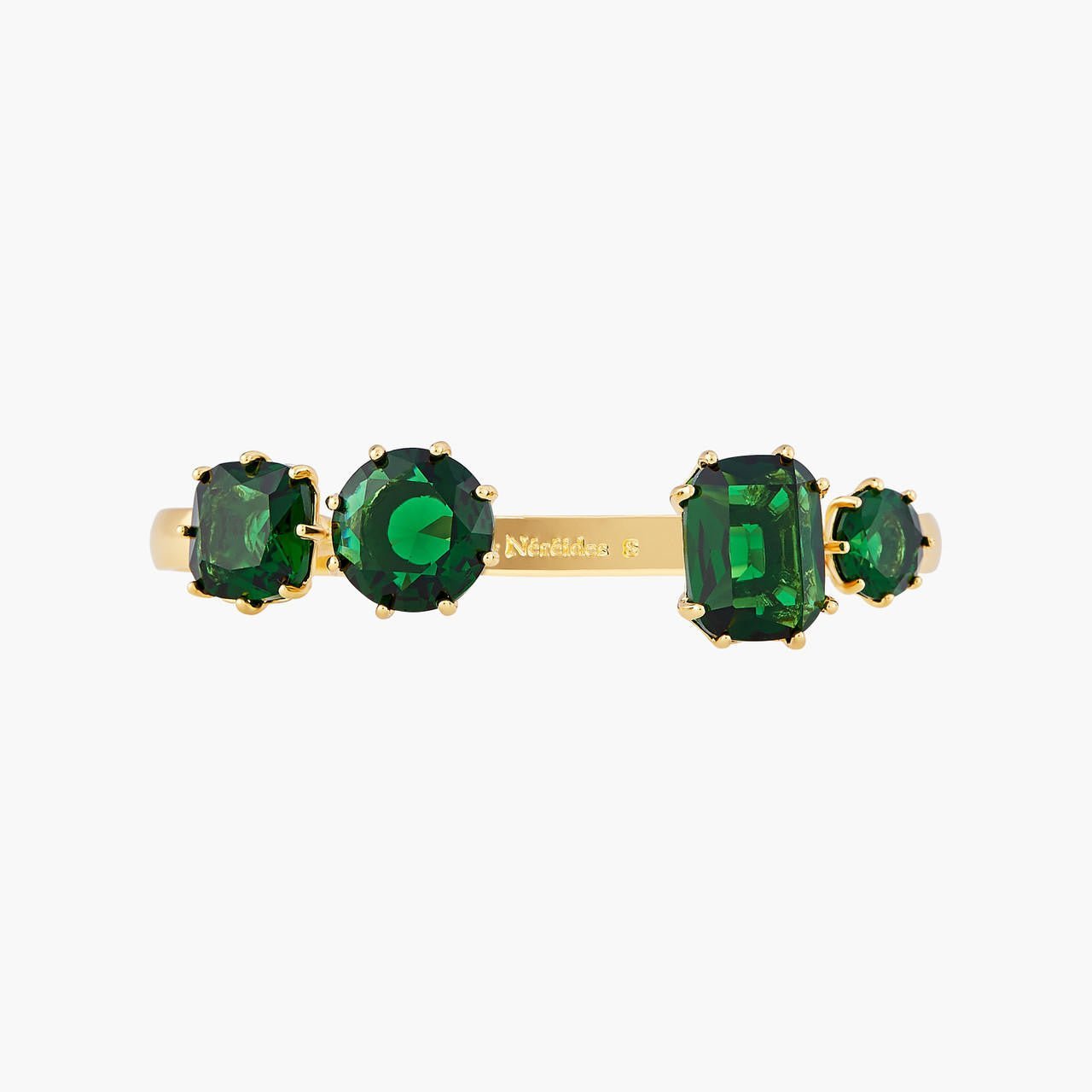 Emerald Green 4 Stones Diamantine Bangle Bracelet | AOLD2541 - Les Nereides