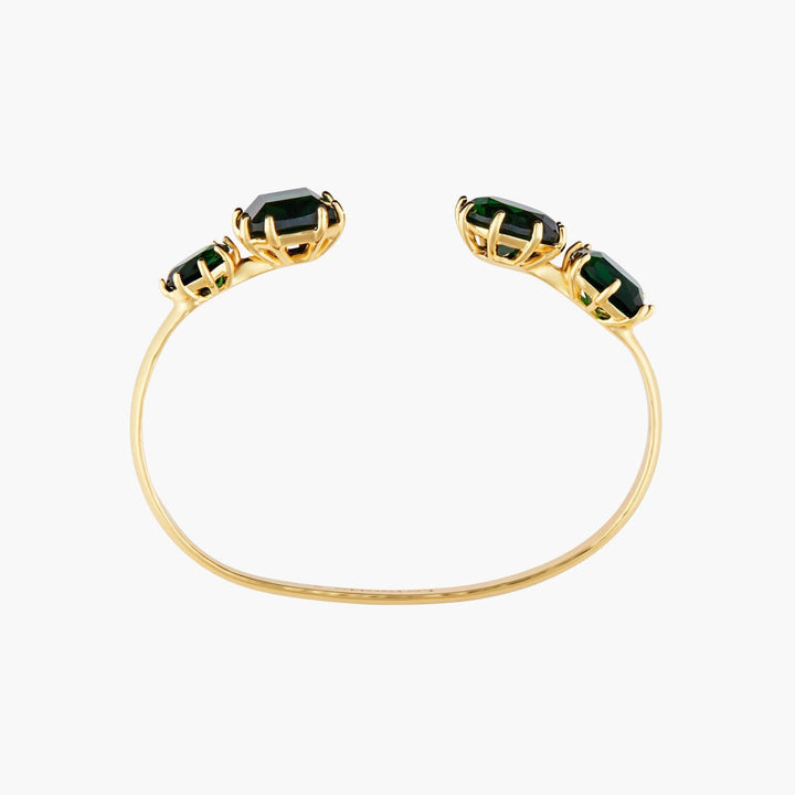 Emerald Green 4 Stones Diamantine Bangle Bracelet | AOLD2541 - Les Nereides