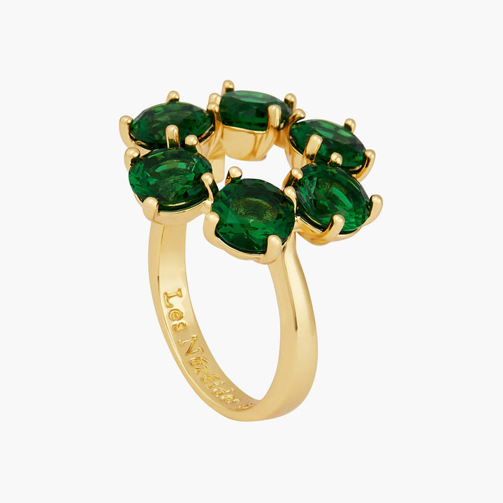 Emerald Green 6 Stones Diamantine Thin Ring | AOLD6191 - Les Nereides