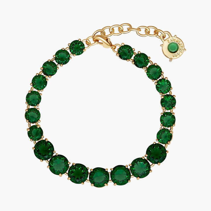 Emerald Green Luxurious One Row Diamantine Bracelet | AOLD2521 - Les Nereides