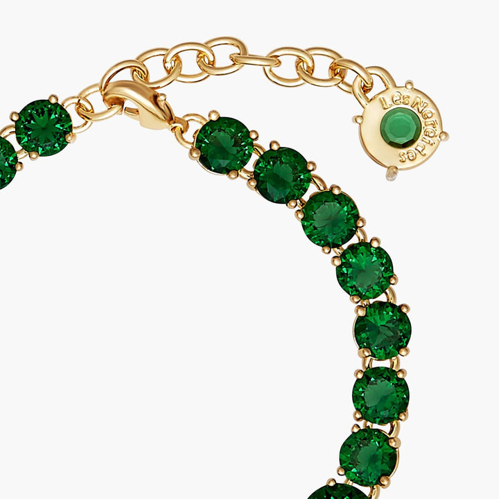 Emerald Green Luxurious One Row Diamantine Bracelet | AOLD2521 - Les Nereides