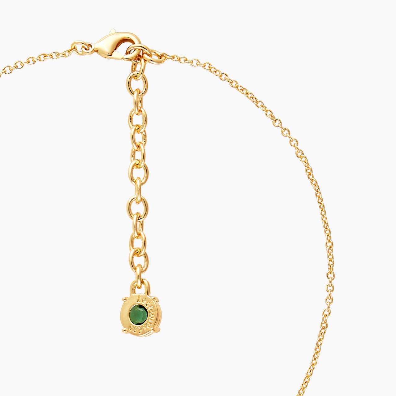 Emerald Green Round Stone Diamantine Pendant Necklace | AOLD3011 - Les Nereides