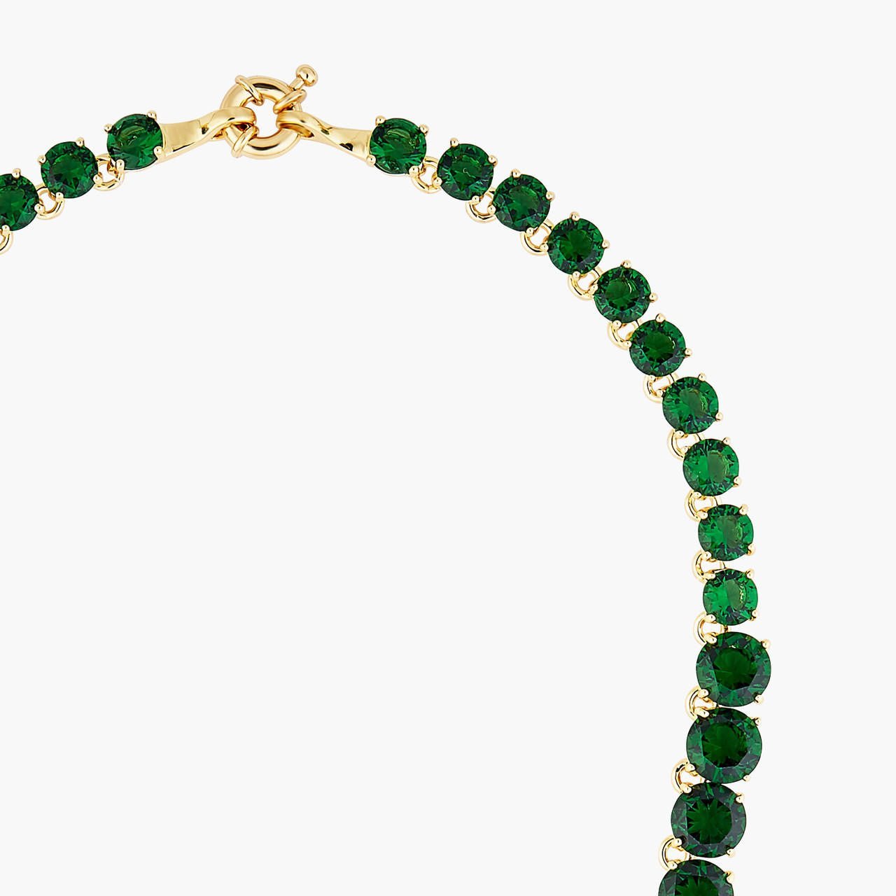 Emerald Green Round Stones Diamantine Choker Necklace | AOLD3321 - Les Nereides