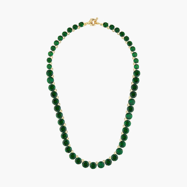 Emerald Green Round Stones Diamantine Choker Necklace | AOLD3321 - Les Nereides