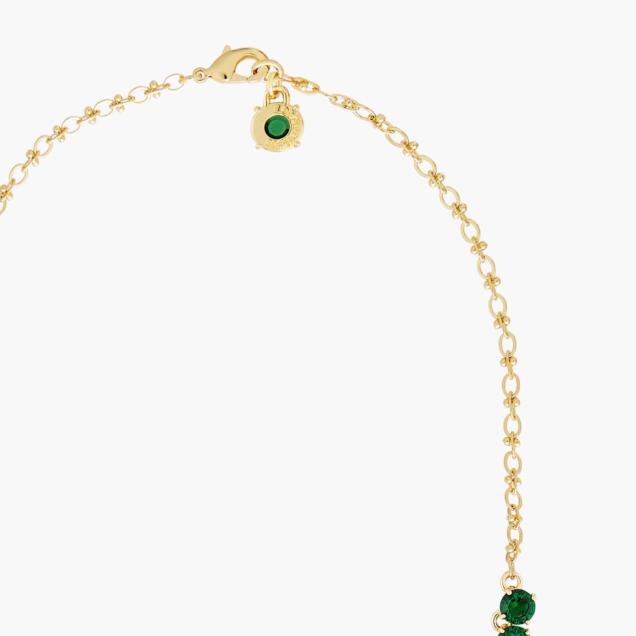 Emerald Green Round Stones Diamantine Luxurious Long Necklace | AOLD3511 - Les Nereides
