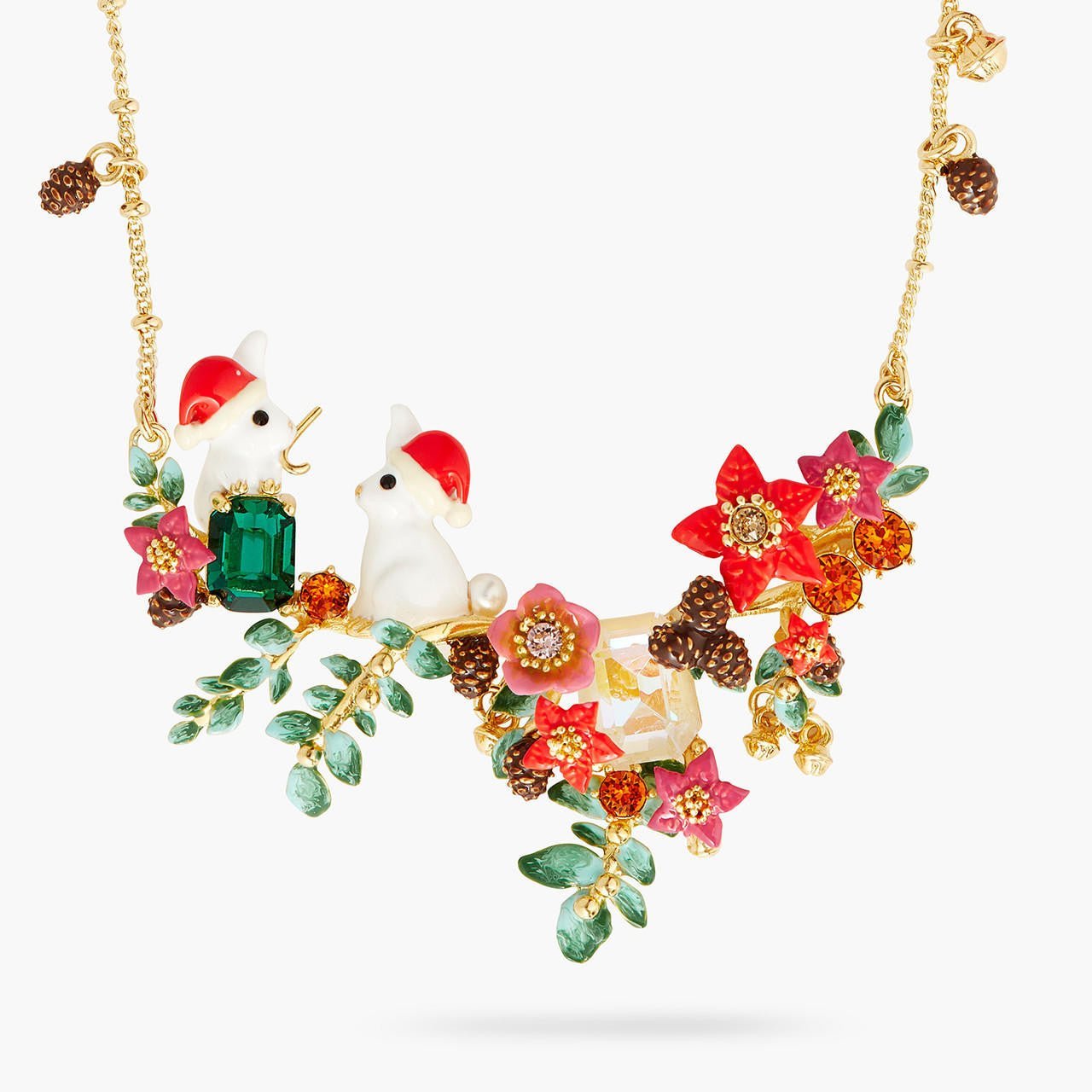Enchanted christmas rabbit statement necklace | AQNE3011 - Les Nereides