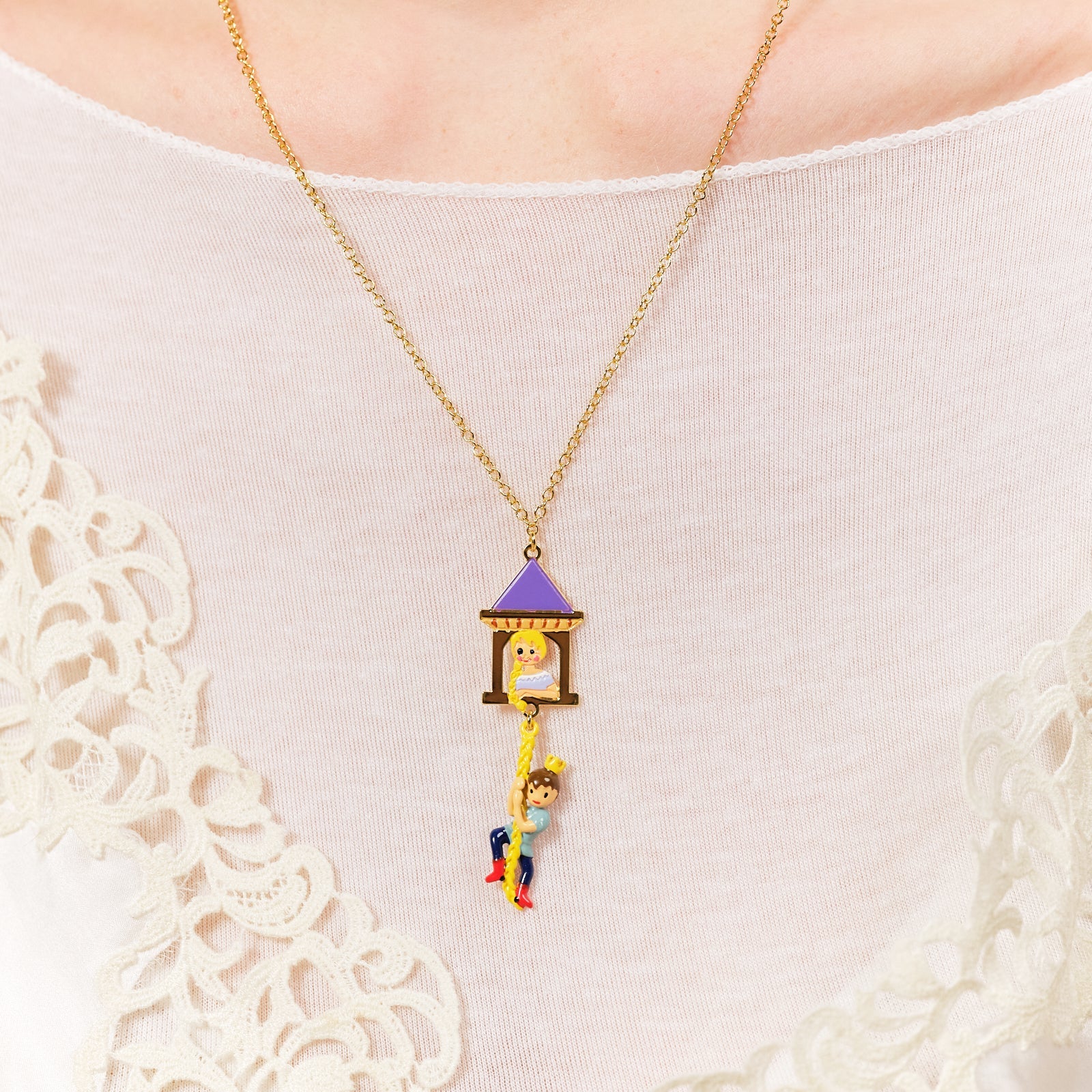 Enchanted Hair Princess And Prince Pendant Necklace | ASCE3011 - Les Nereides