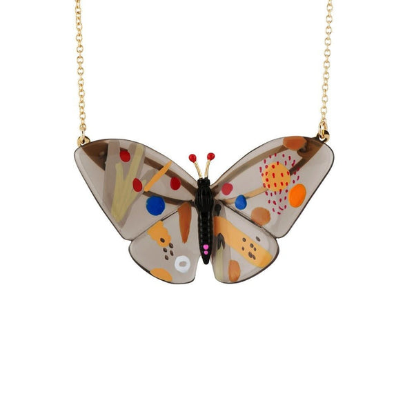 Envol Graphique Butterfly Black Necklace | ADEG3011 - Les Nereides