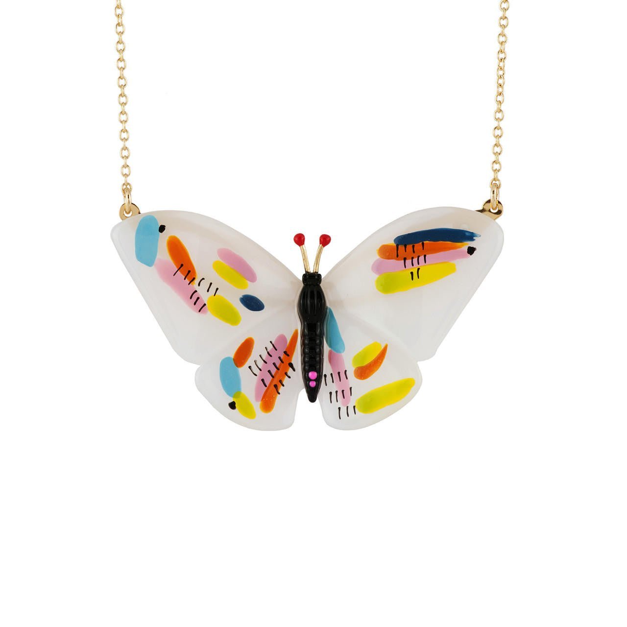 Envol Graphique Butterfly White Necklace | ADEG3021 - Les Nereides