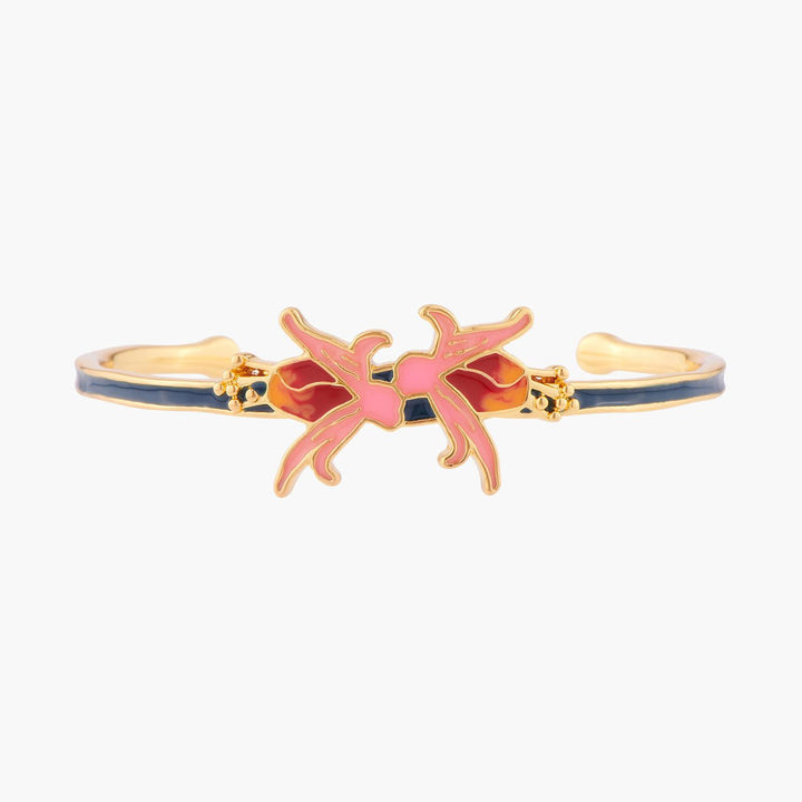 Exotic Fuchsia Flowers Bangle Bracelet | ALBE2041 - Les Nereides